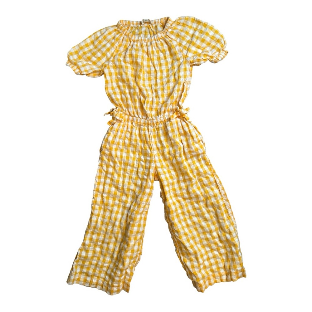 Tucker + Tate Yellow and White Gingham Romper